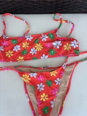 Cotton On Red Floral Girls' Two-Piece Bikini